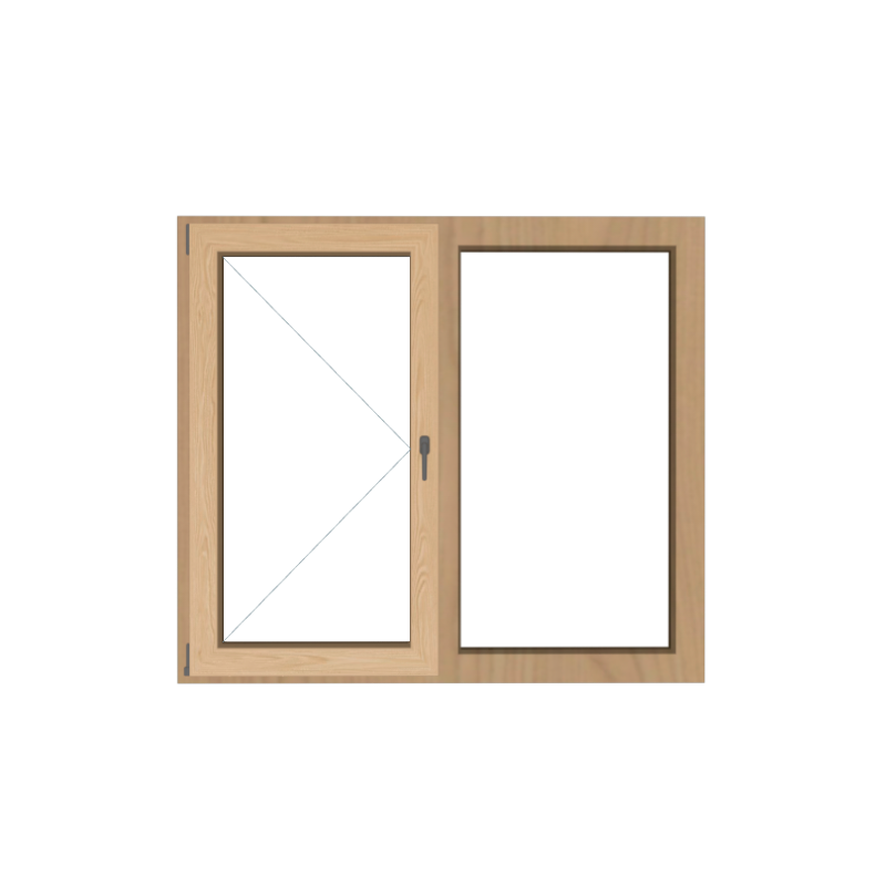 Глухое / поворотное Двухстворчатое окно 1450 x 1450 мм